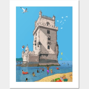 Belém Tower, Tower of Saint Vincent Lisbon Illustration Posters and Art